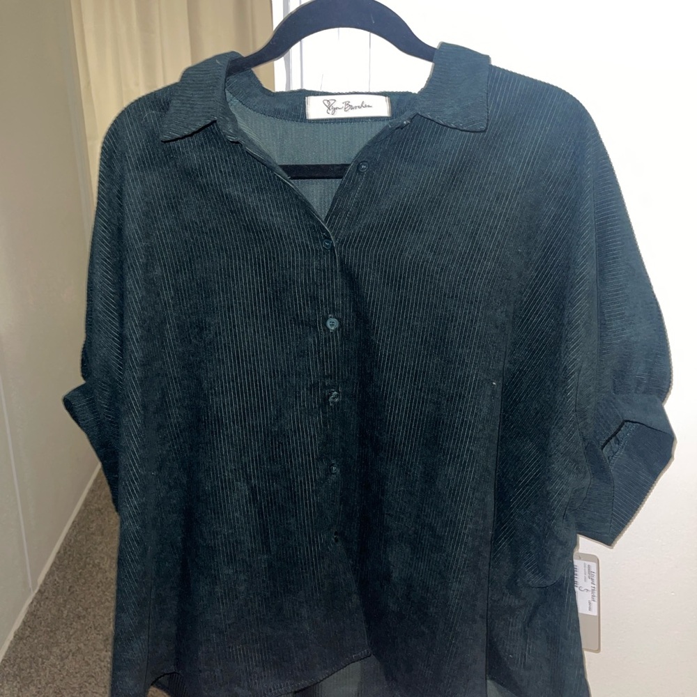 Lizard Thicket Hunter Green Corduroy Top